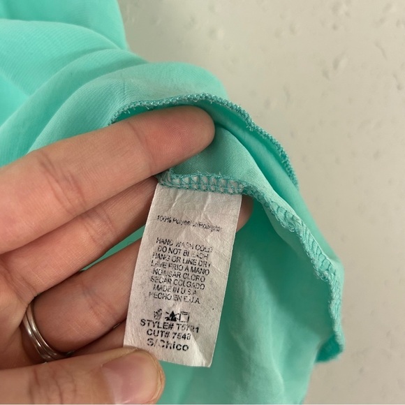 🦋 Twelfth & Towne Mint Green Pink Lightweight Tank Top Blouse Casual Pastel - Picture 3 of 4